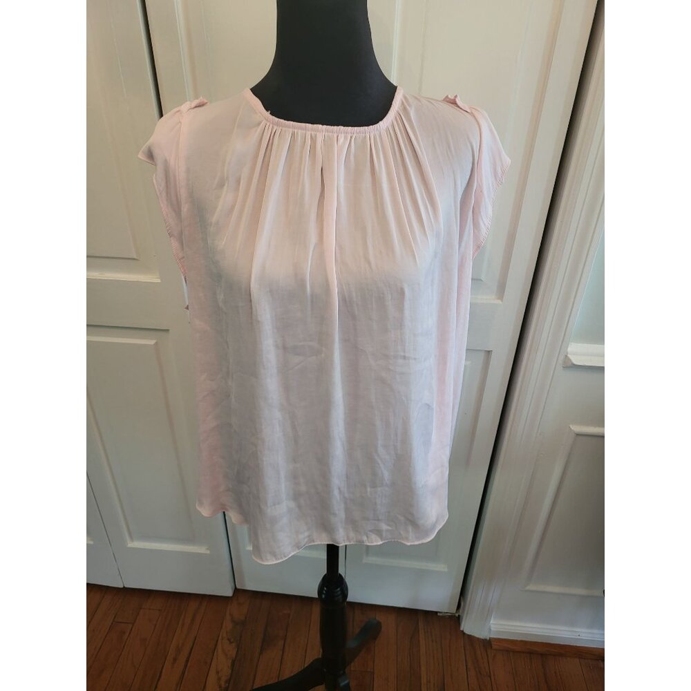Lauren Conrad PInk Ruffled Top Eyelet Trim Tie Back XXL Boho Cottagecore
